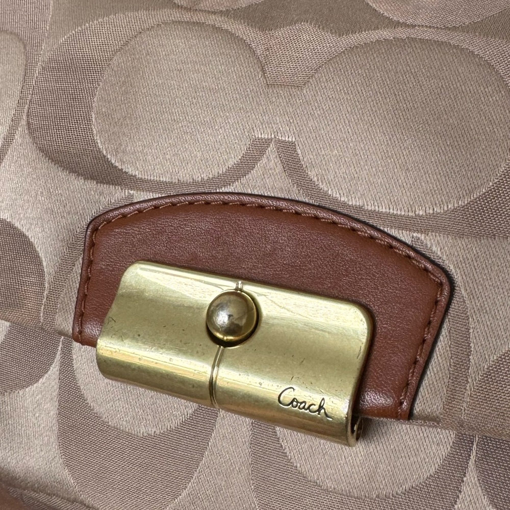 COACH Beige Signature Canvas and Leather Kristin Hobo Purse - Picture 3 of 13